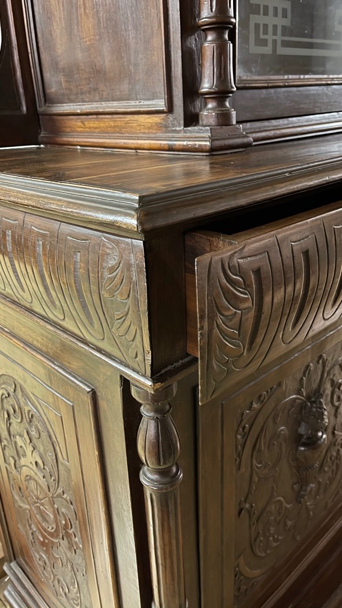 Credenza doppio corpo toscana in massello fine '800-photo-2