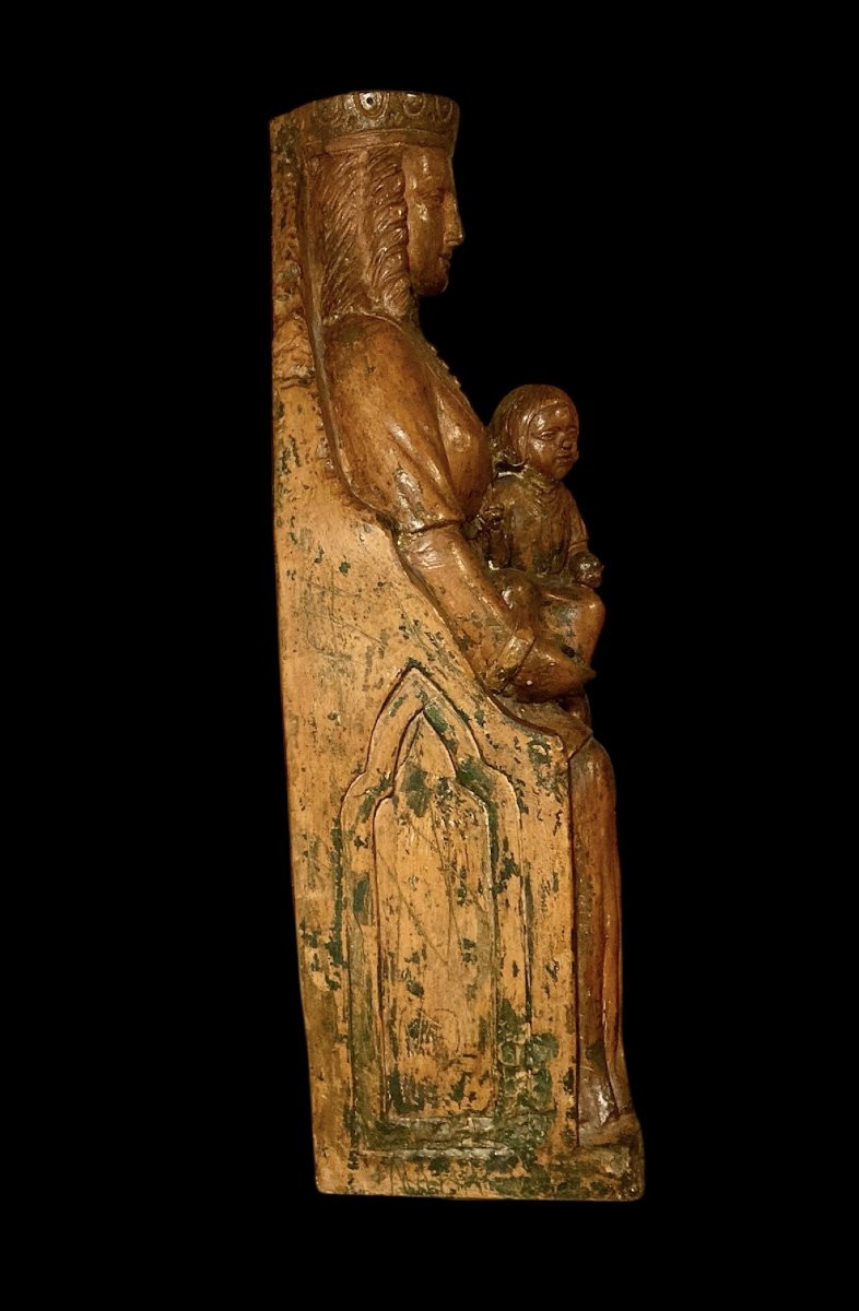 Inizio XV secolo - Terracotta - Madonna in trono col Bambino-photo-2