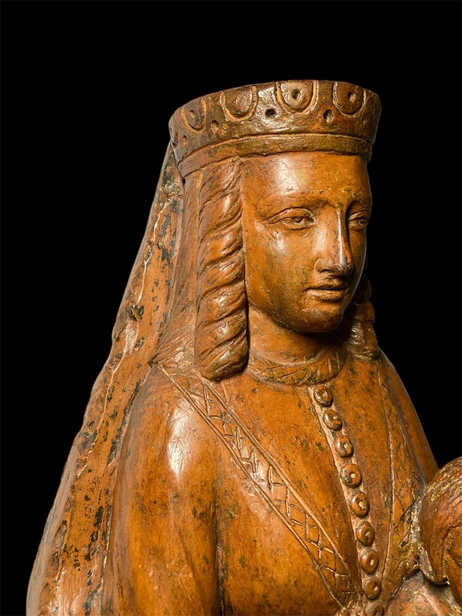 Inizio XV secolo - Terracotta - Madonna in trono col Bambino-photo-7