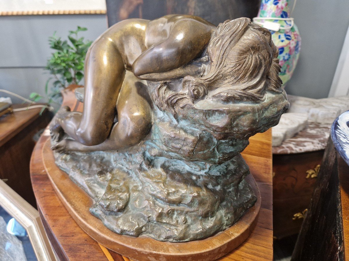 Eugenio Maccagnani (1852 - 1930) Scultura " Il rimorso" -photo-2