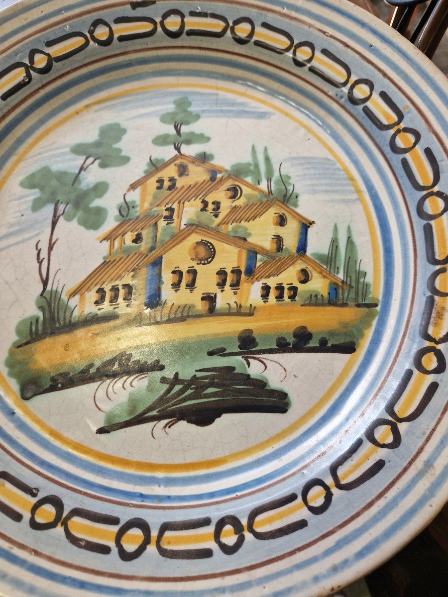 Grande piatto in maiolica policroma napoletana del XIX secolo-photo-2