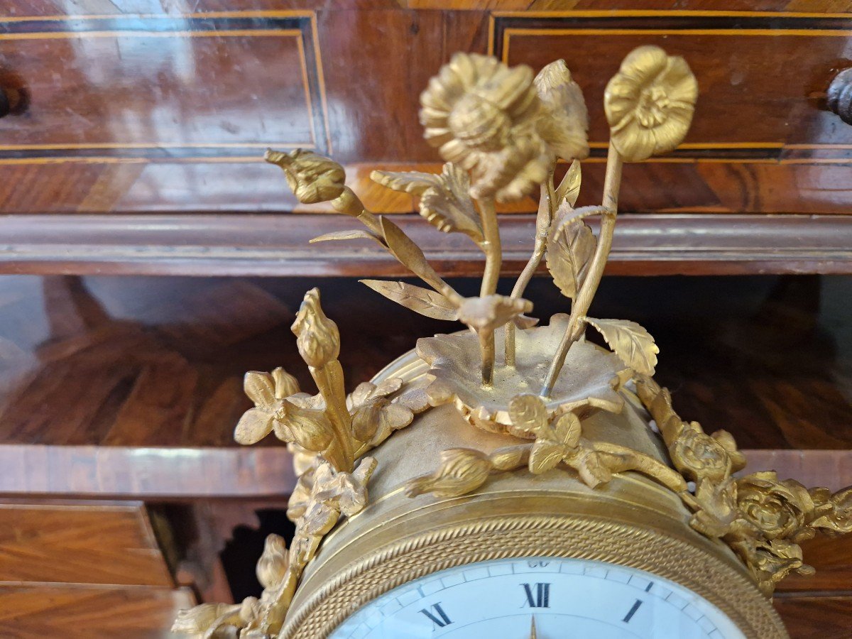 Orologio da tavolo in bronzo dorato e brunito di Vincenti & Cie metà dell'ottocento-photo-1