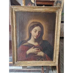 Quadro olio su tela raffigurante Madonna o Santa diciottesimo secolo Nord Italia