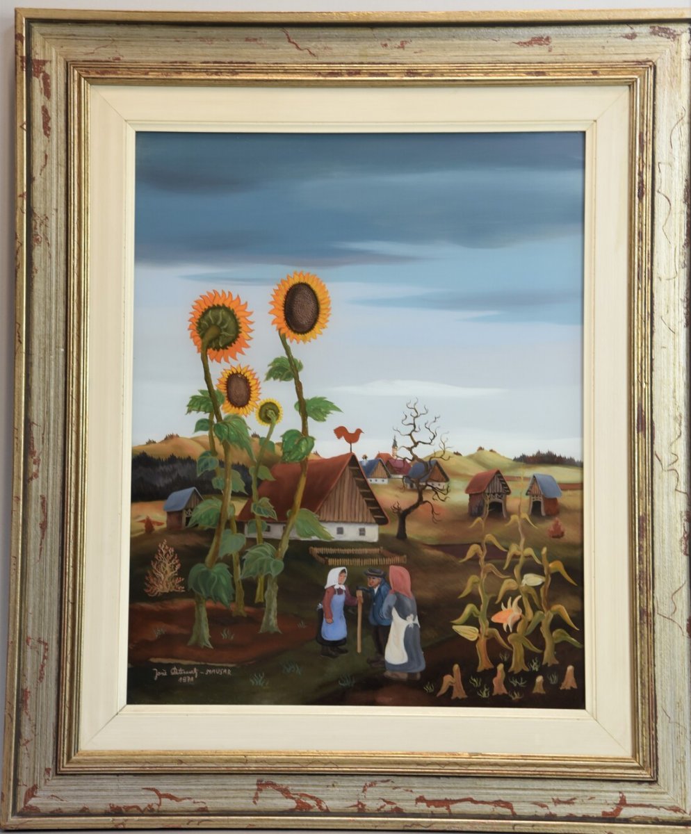 Peinture Du XXe Siècle - Tournesols - Huile Sur Toile