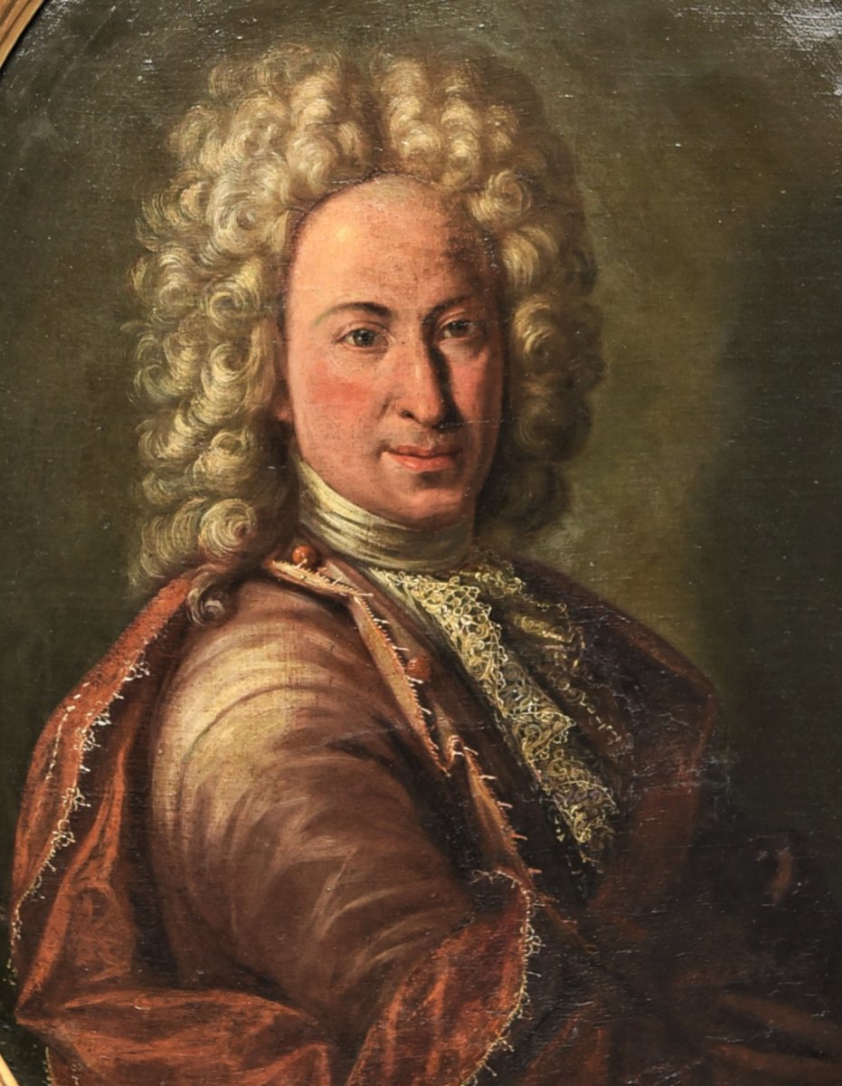 Ancient Portrait Of The French School Of 1700-photo-2