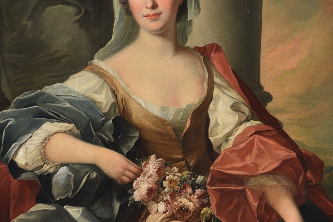 Portrait FranÇais Ancien Du 18Ème SiÈcle, Jean Marc Nattier (atelier)-photo-3