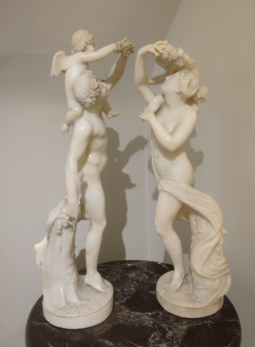 Coppia di sculture in alabastro -photo-2