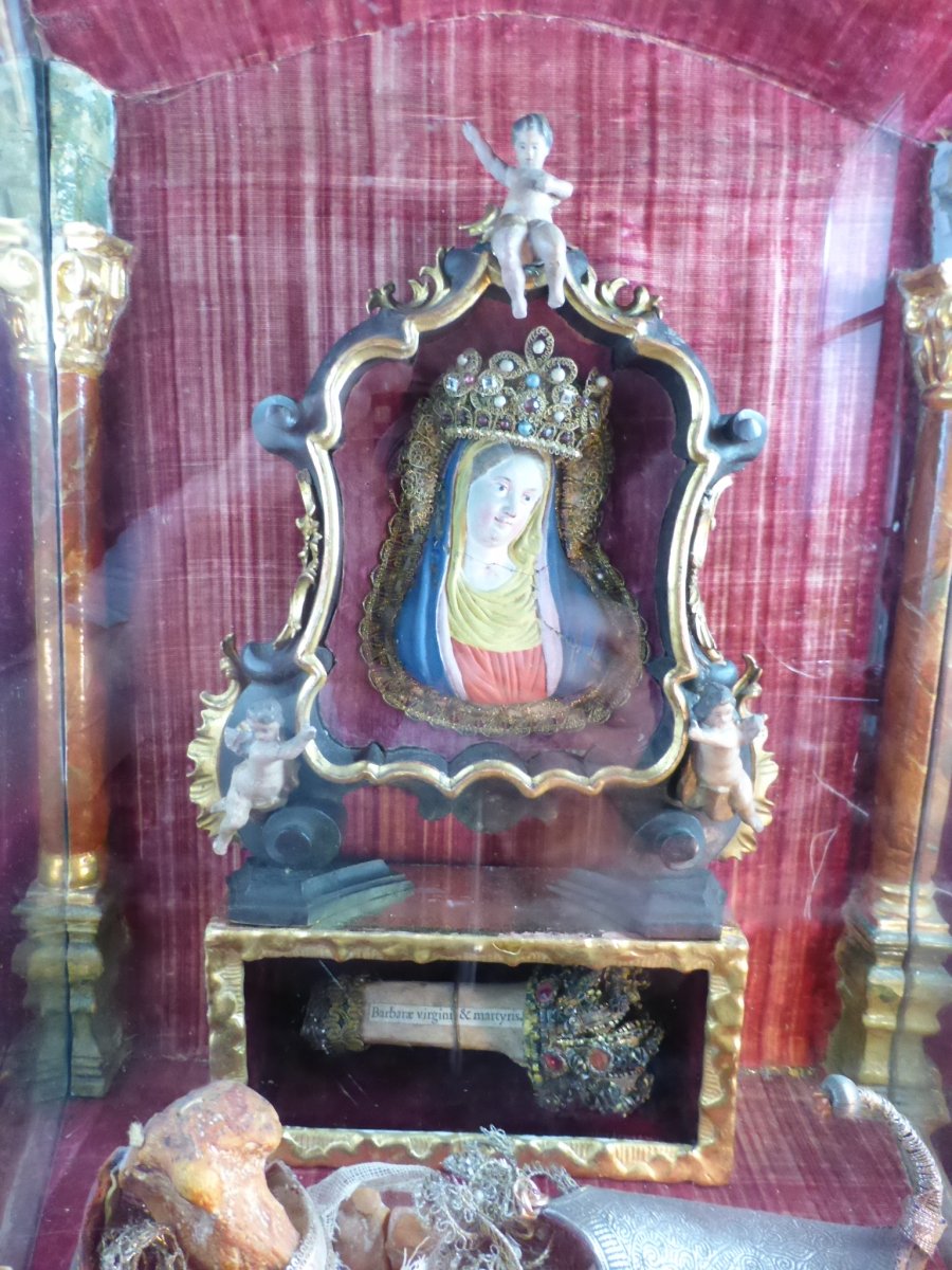 Proantic Reliquary Of Ste Barbara Tyrol Baroque Eme Siecle