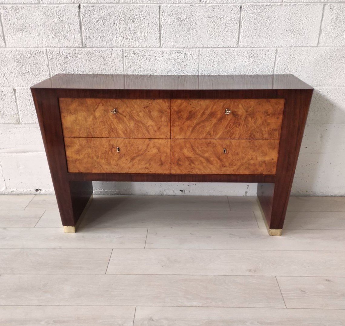 CREDENZA CON CASSETTI IN RADICA DI ACERO, ITALIA ANNI '50  -photo-2