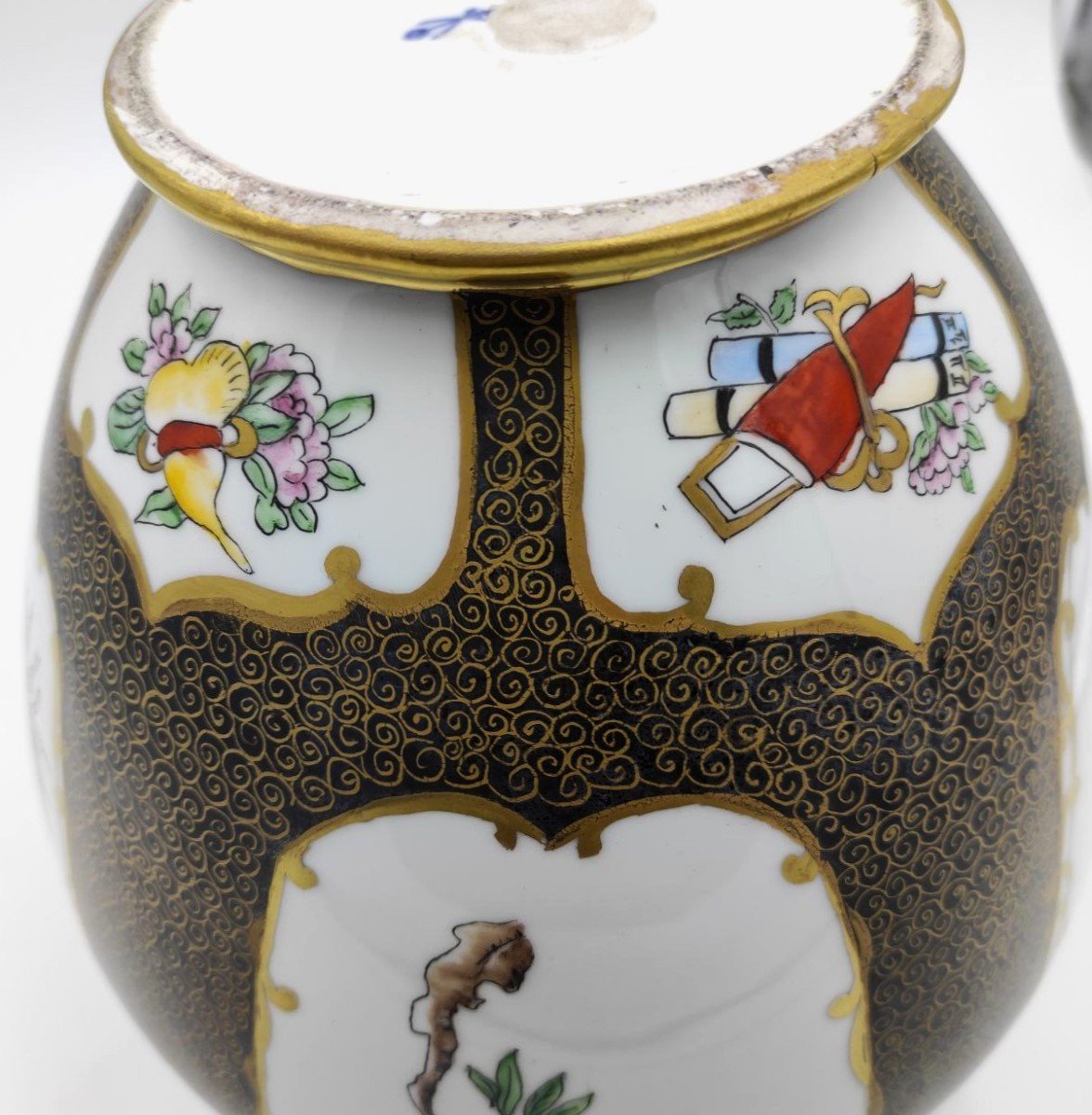 Vaso in ceramica di gusto orientale, Francia inizi '900-photo-3