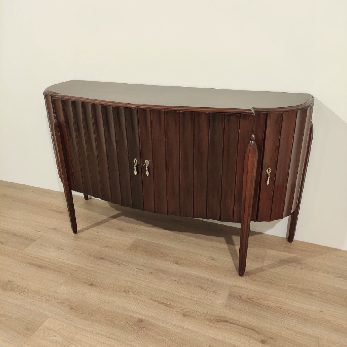 CREDENZA 4 ANTE  IN MOGANO DESIGN DI JACQUES E. RUHLMAN, ANNI '40 -photo-3