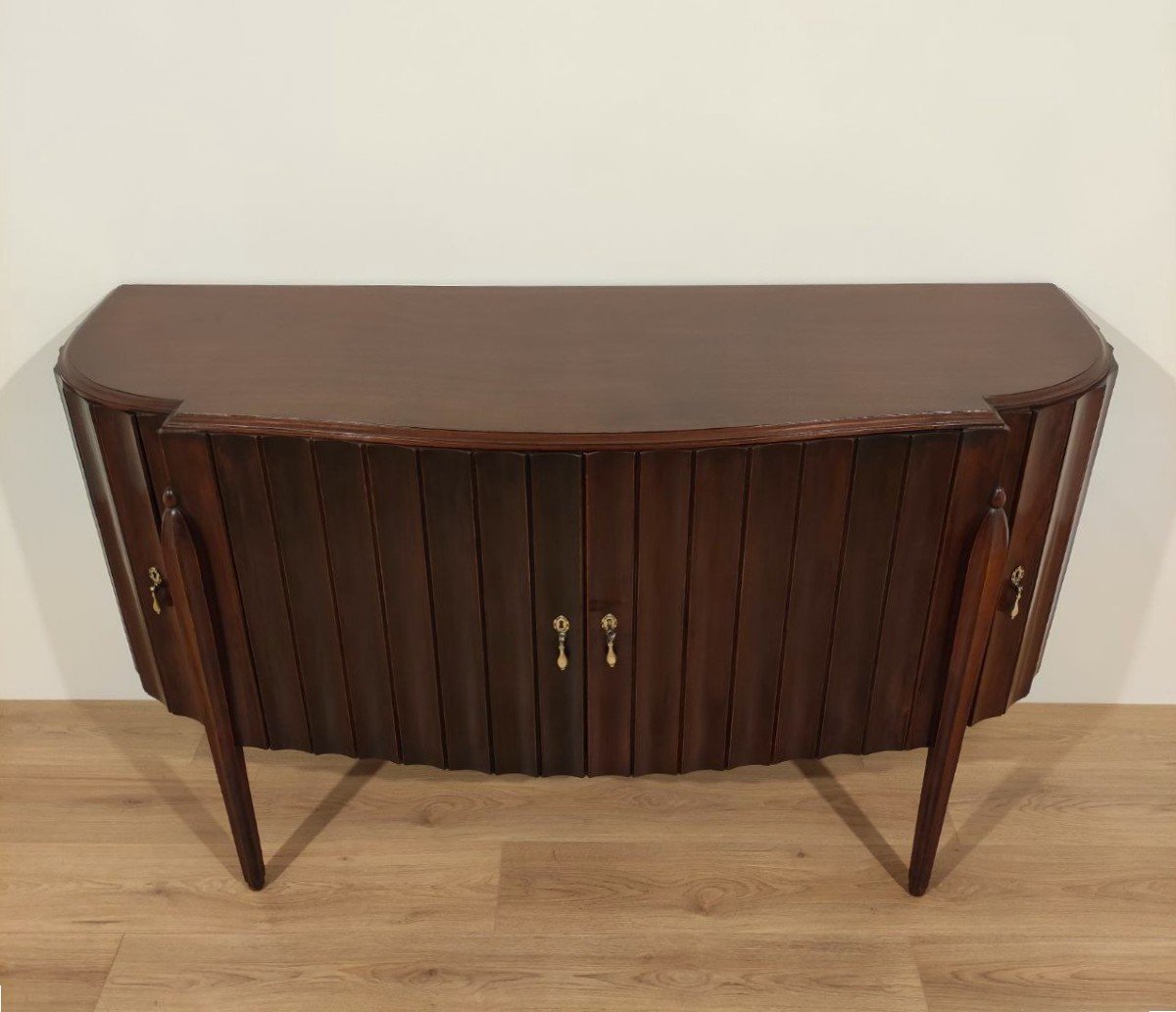 CREDENZA 4 ANTE  IN MOGANO DESIGN DI JACQUES E. RUHLMAN, ANNI '40 -photo-4