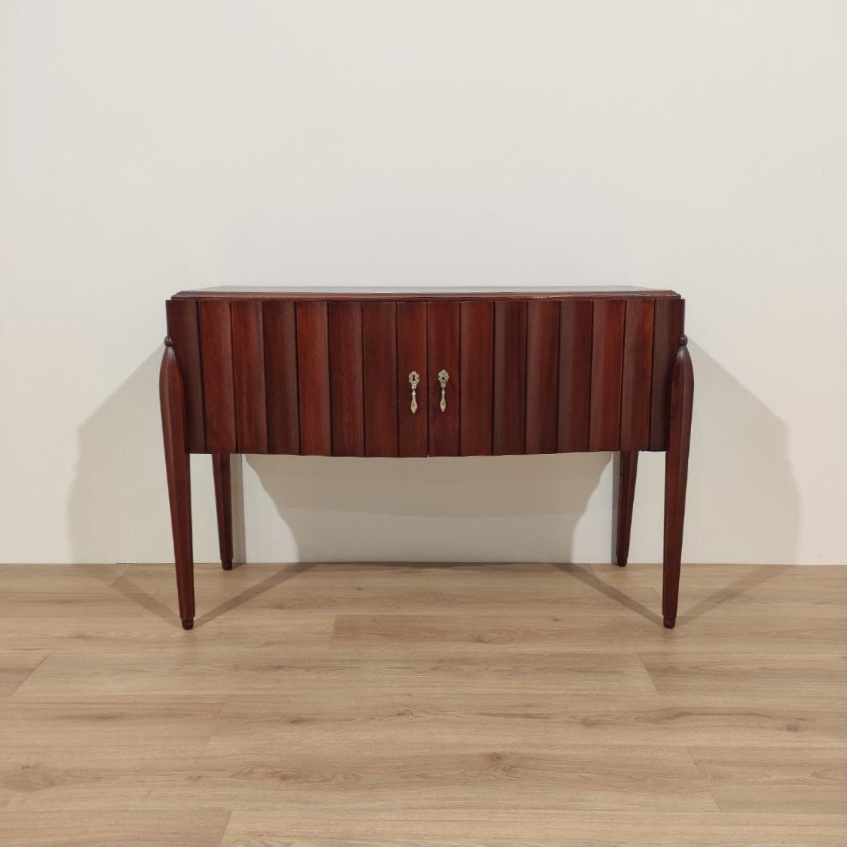 CREDENZA 2 ANTE IN MOGANO DESIGN DI JACQUES E. RUHLMAN ANNI '40 -photo-2