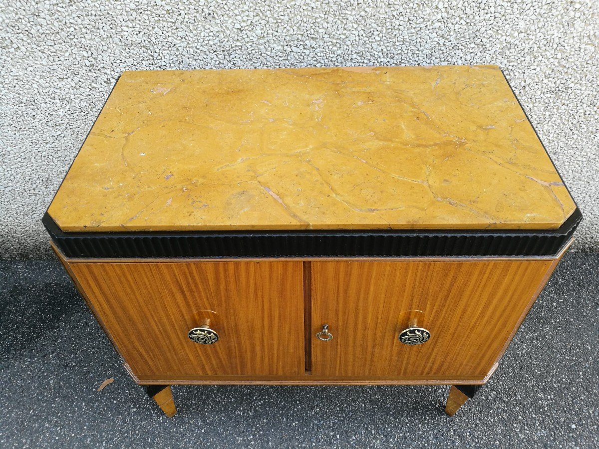 CREDENZA IN MOGANO BIONDO CON MARMO DI VERONA -photo-4