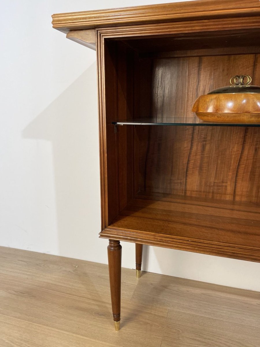 CREDENZA APERTA IN NOCE CON BAR, ITALIA ANNI '50-photo-1