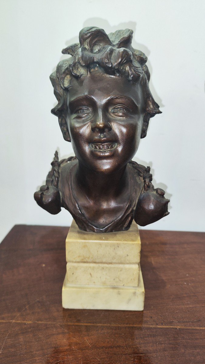 Busto in bronzo di scugnizzo firmato Vincenzo Cinque 