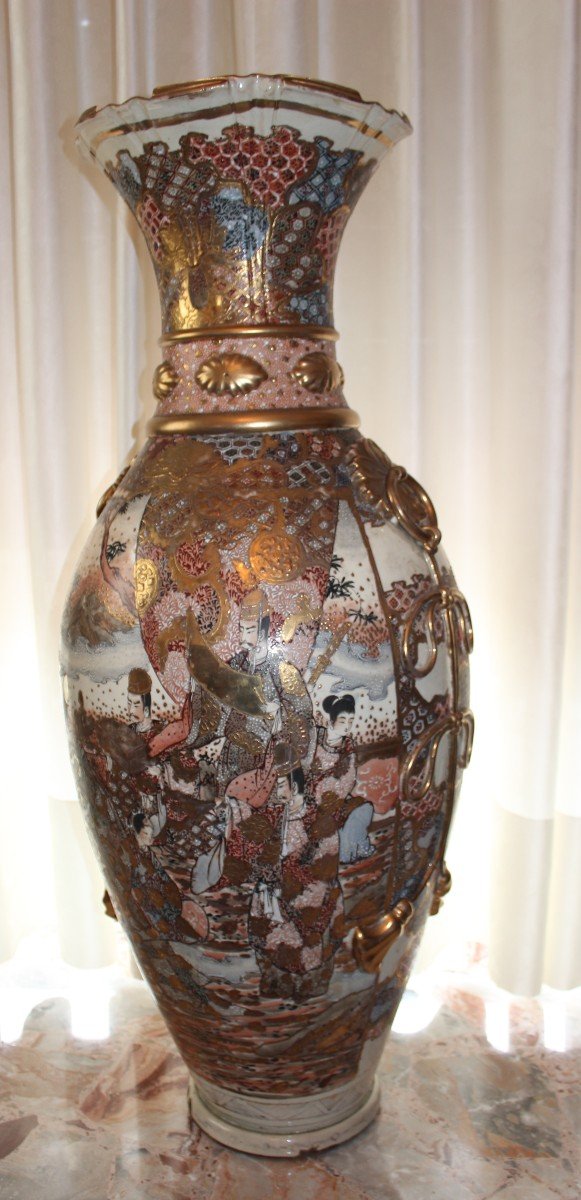 GRANDE VASO SATSUMA, GIAPPONE XIX SECOLO, MEIJI PERIODO.-photo-2