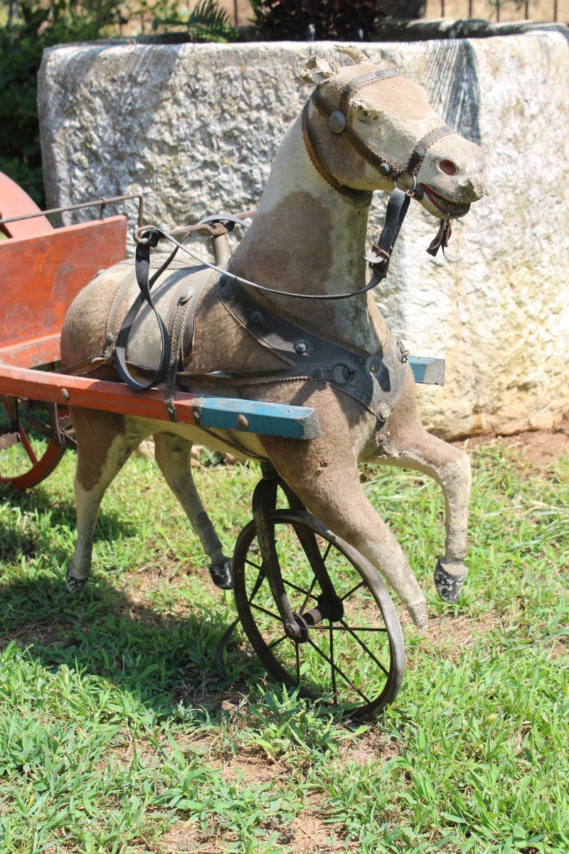 CALESSE CON CAVALLO A PEDALI, GIOCATTOLO DI INIZIO '900.-photo-2