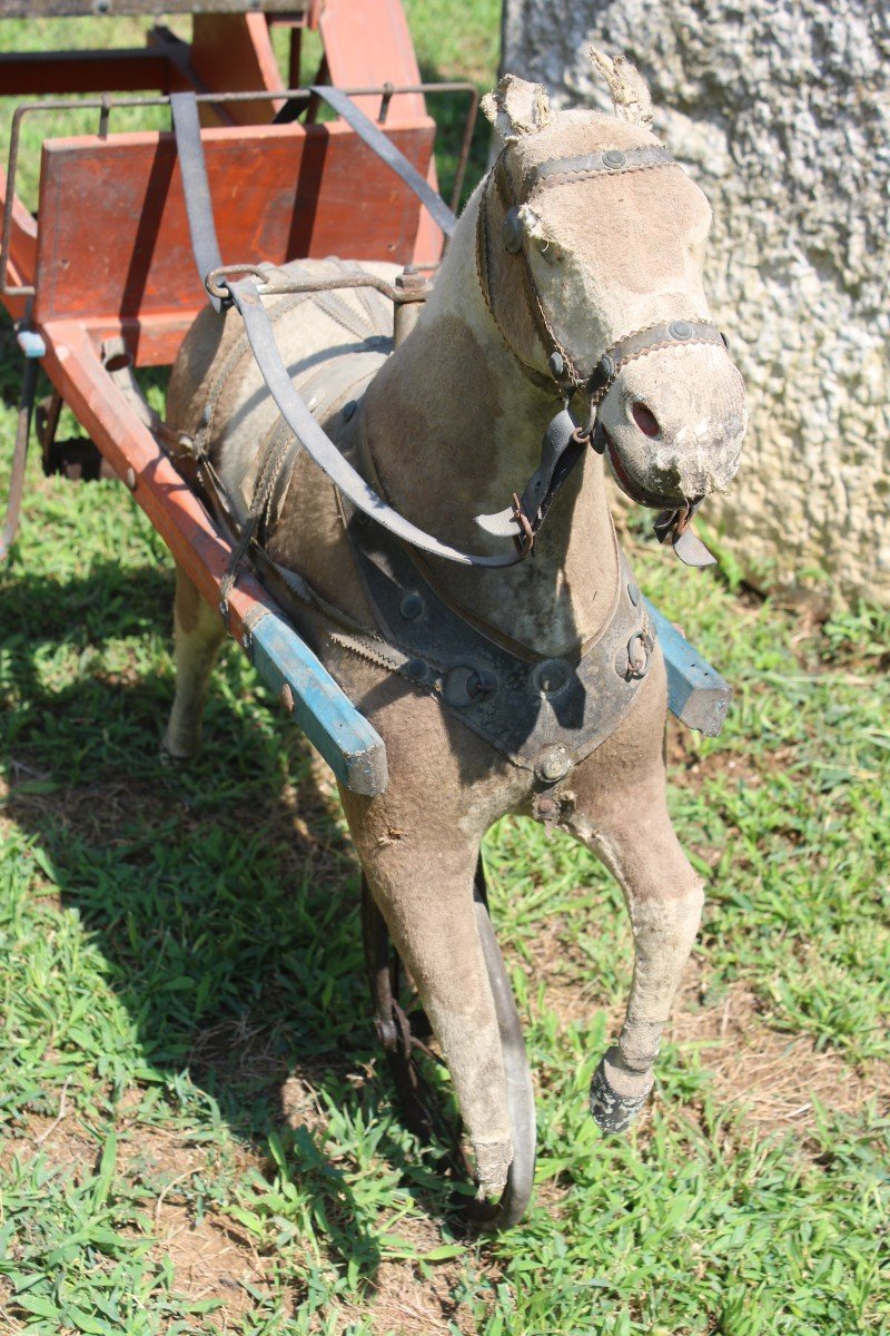 CALESSE CON CAVALLO A PEDALI, GIOCATTOLO DI INIZIO '900.-photo-3