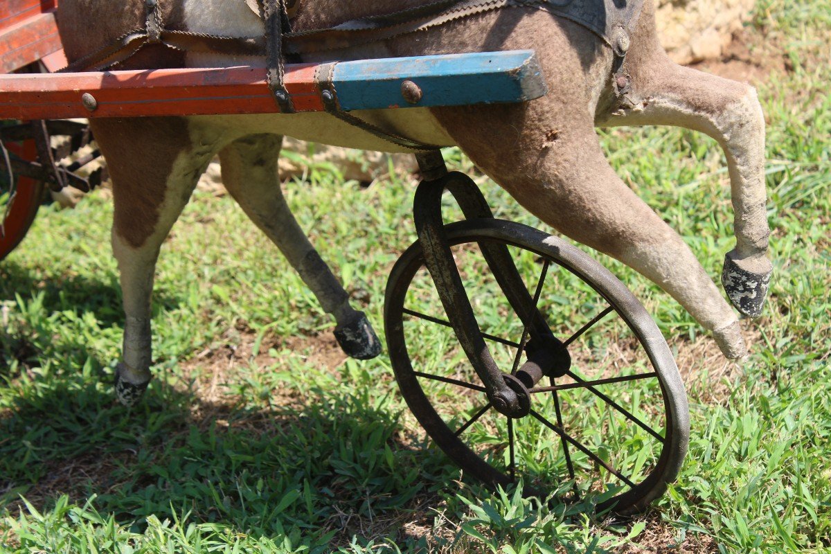 CALESSE CON CAVALLO A PEDALI, GIOCATTOLO DI INIZIO '900.-photo-3