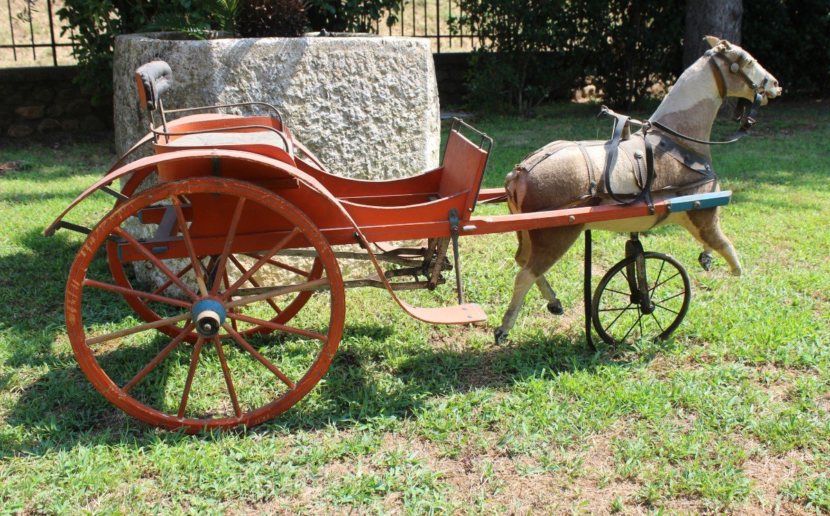 CALESSE CON CAVALLO A PEDALI, GIOCATTOLO DI INIZIO '900.-photo-4