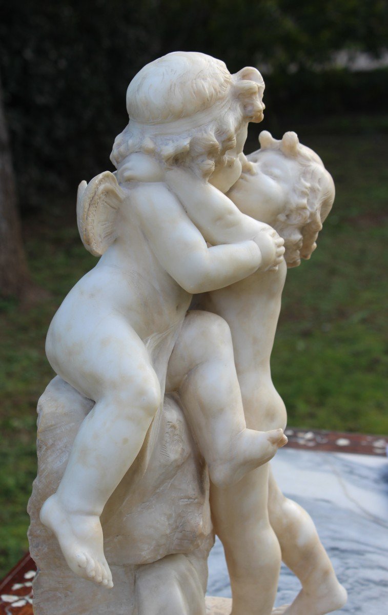 SCULTURA IN ALABASTRO "L'AMORE", ITALIA FINE XIX SECOLO.-photo-3