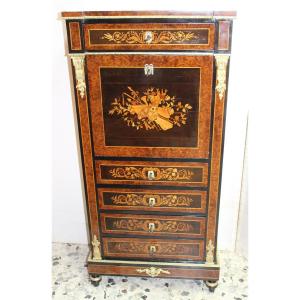 PICCOLO SECRETAIRE INTARSIATO DI EPOCA NAPOLEONE III (1870-1880 CIRCA).