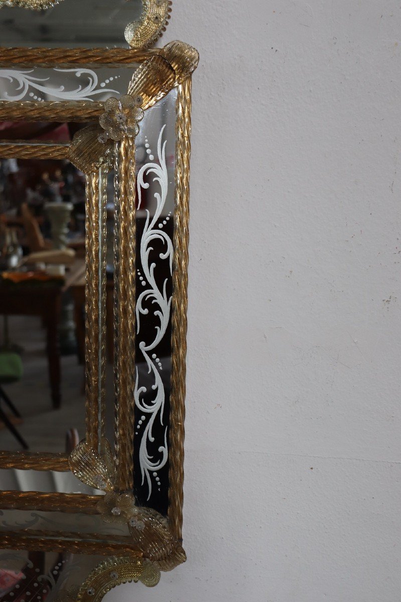 Specchio da parete in vetro di Murano, anni '80-photo-4
