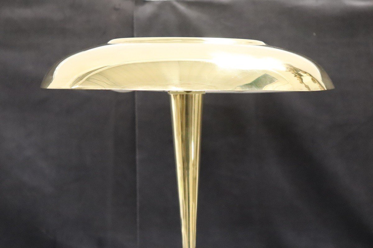 Lampada da tavolo in ottone attribuita a Oscar Torlasco per Lumi, anni '50-photo-4