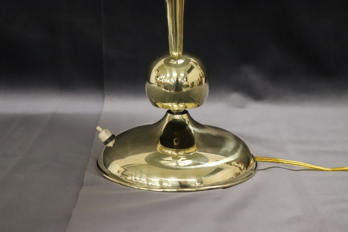 Lampada da tavolo in ottone attribuita a Oscar Torlasco per Lumi, anni '50-photo-1