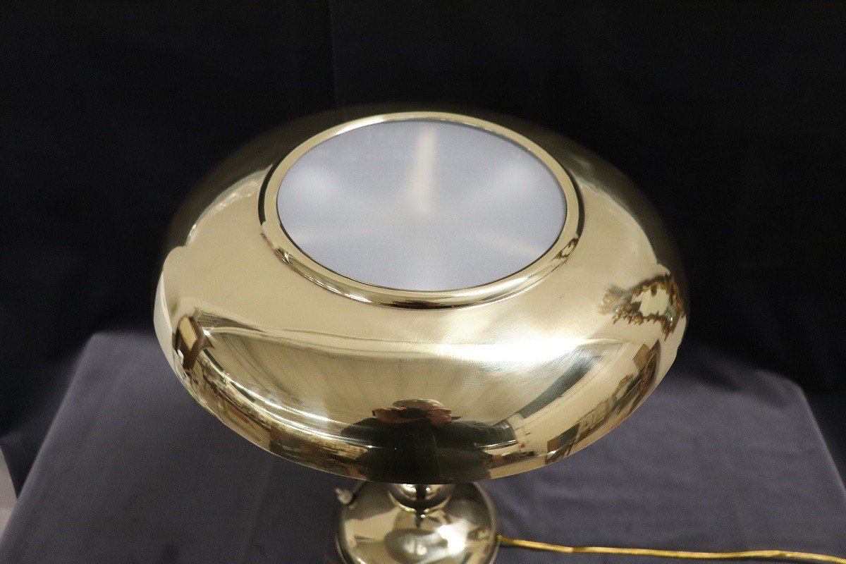 Lampada da tavolo in ottone attribuita a Oscar Torlasco per Lumi, anni '50-photo-4