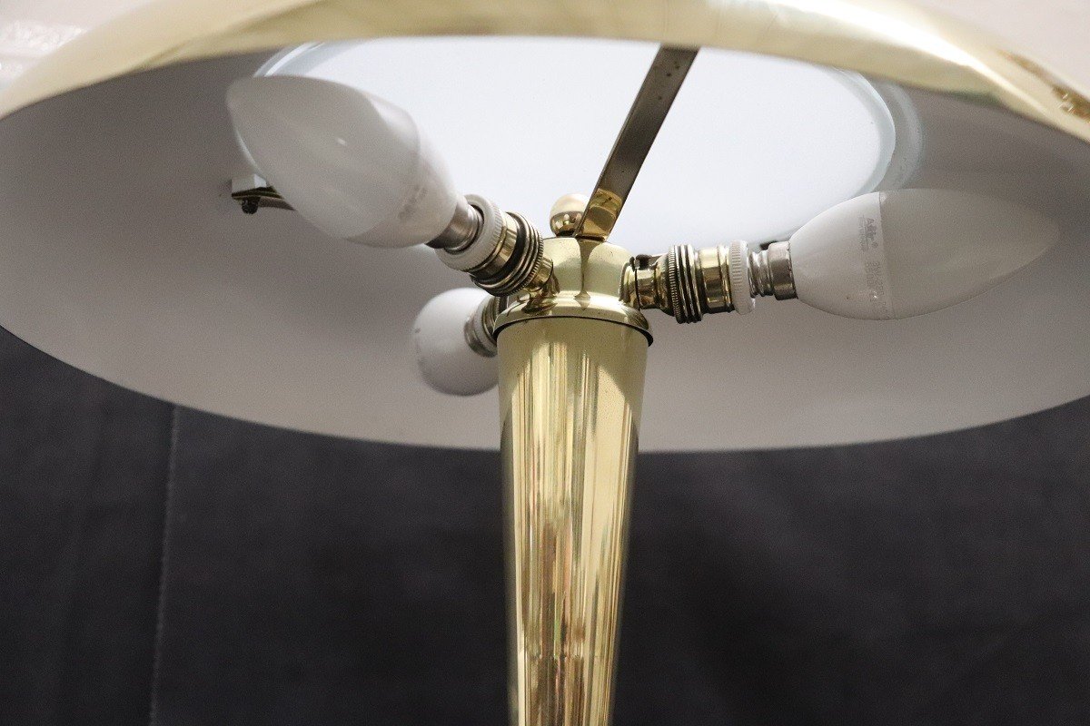Lampada da tavolo in ottone attribuita a Oscar Torlasco per Lumi, anni '50-photo-6