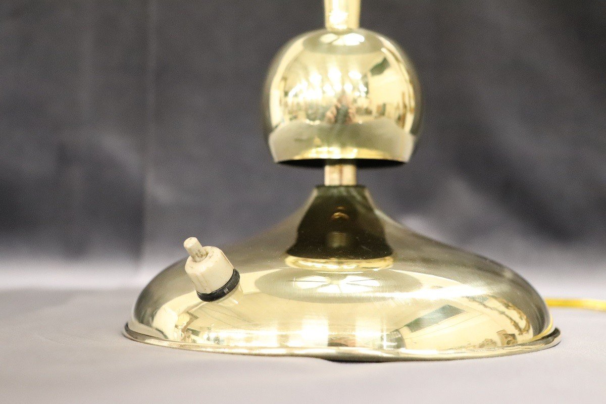 Lampada da tavolo in ottone attribuita a Oscar Torlasco per Lumi, anni '50-photo-7