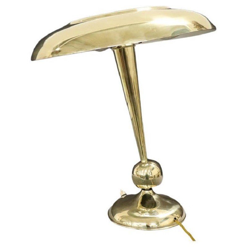 Lampada da tavolo in ottone attribuita a Oscar Torlasco per Lumi, anni '50