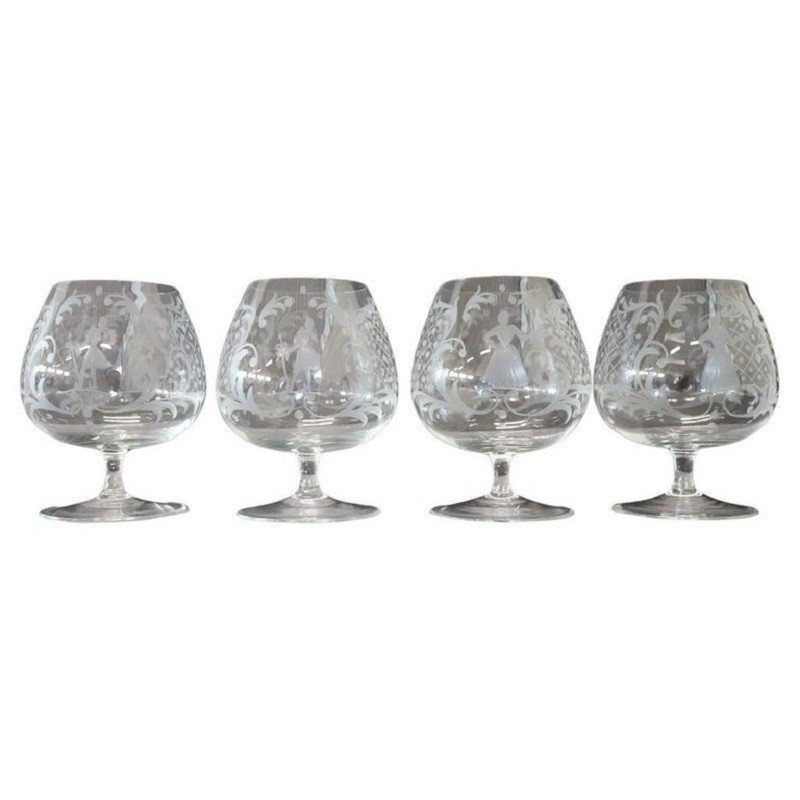 Bicchieri da cognac stile veneziano, set di 4