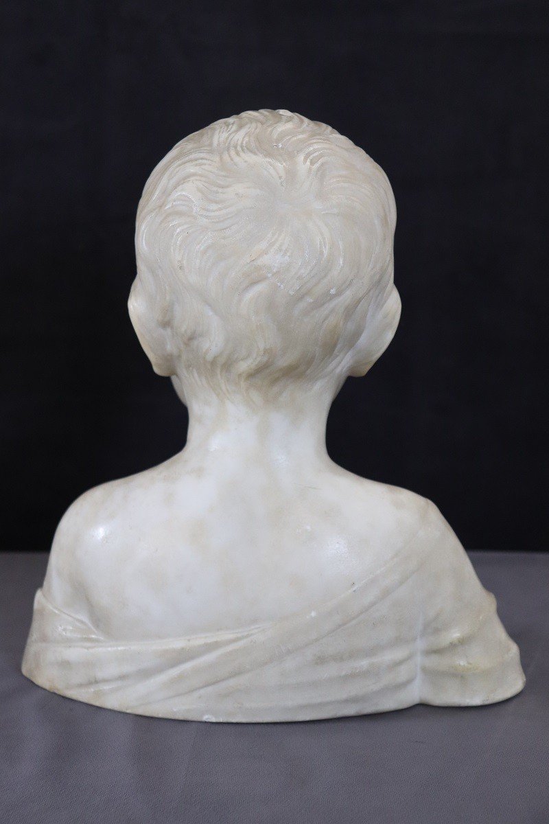 Busto di bimbo in marmo bianco di Carrara-photo-2