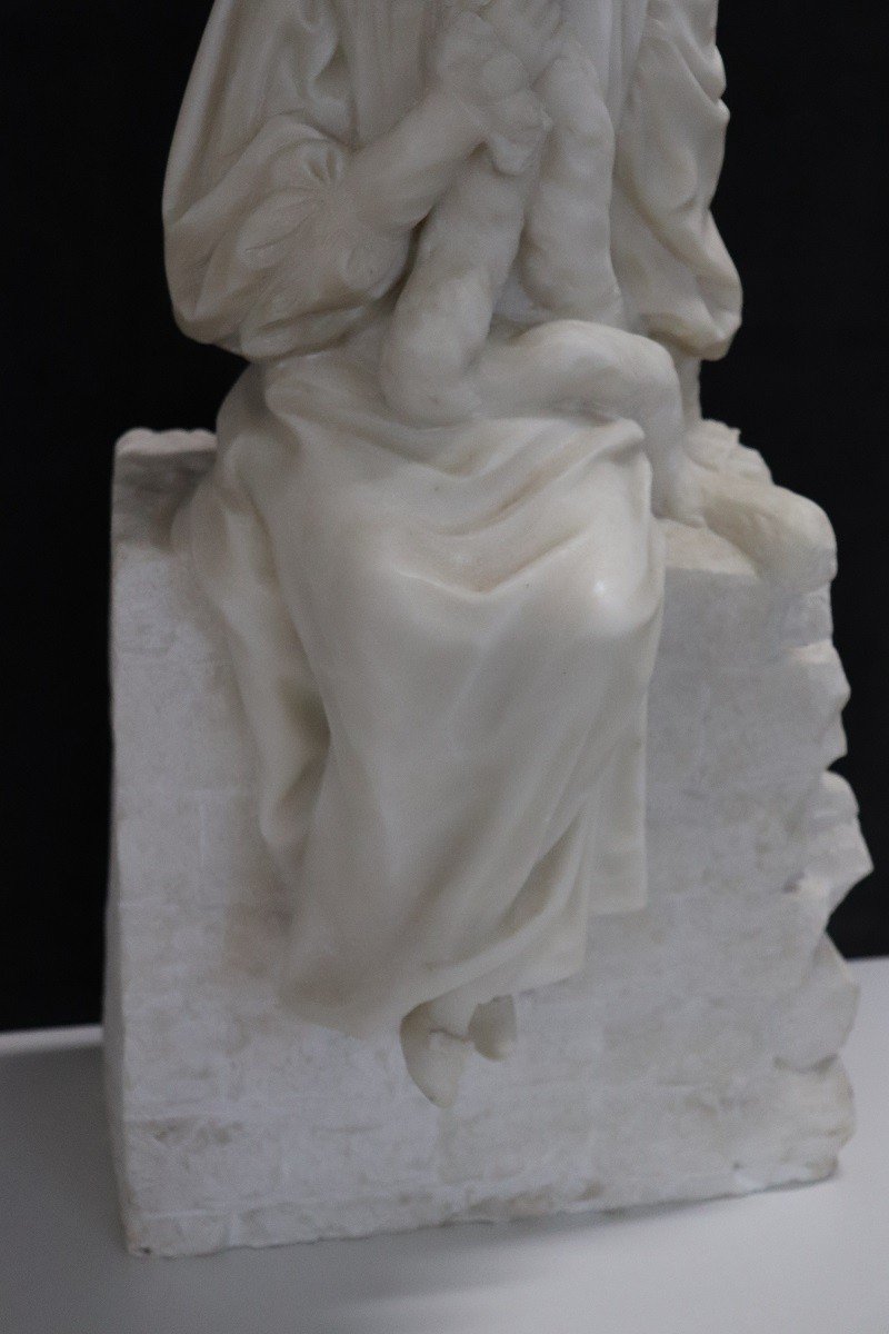 Scultura figurativa, fine XIX secolo, marmo bianco-photo-2