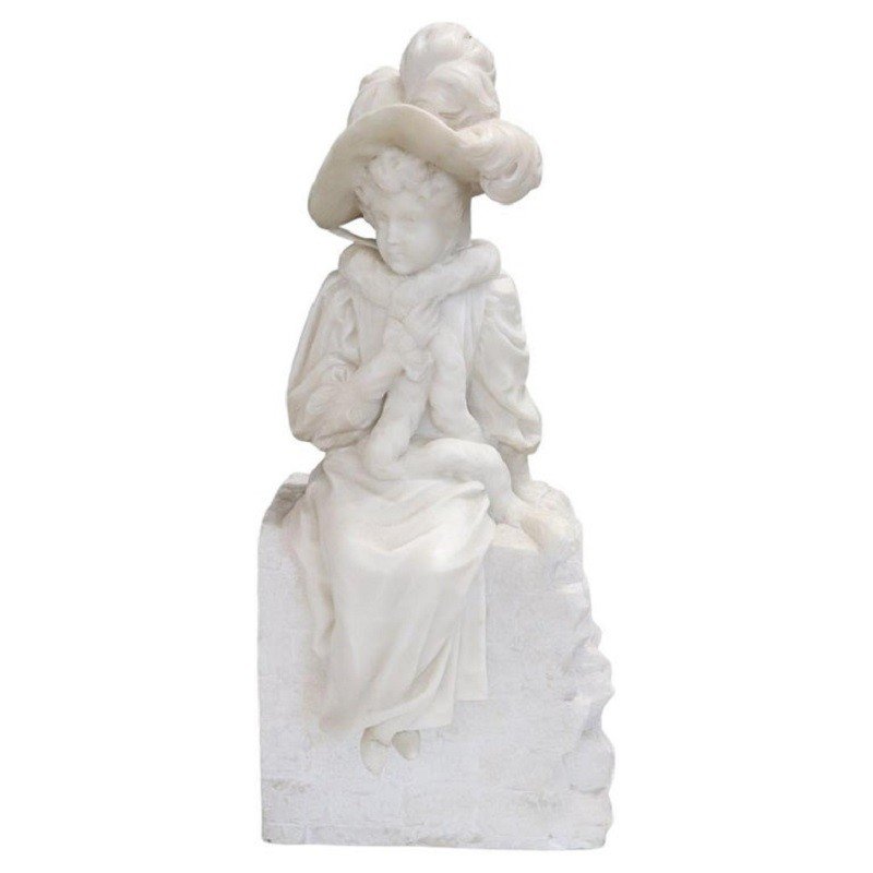 Scultura figurativa, fine XIX secolo, marmo bianco