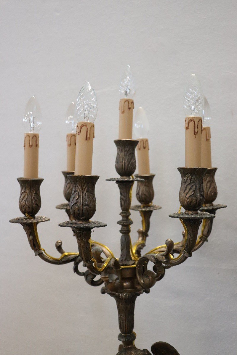 Coppia di grandi Candelabri elettrificati secolo XIX-photo-2