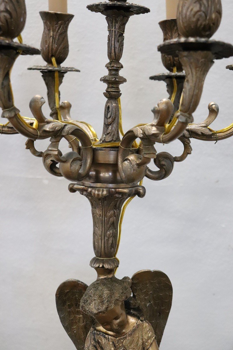 Coppia di grandi Candelabri elettrificati secolo XIX-photo-3