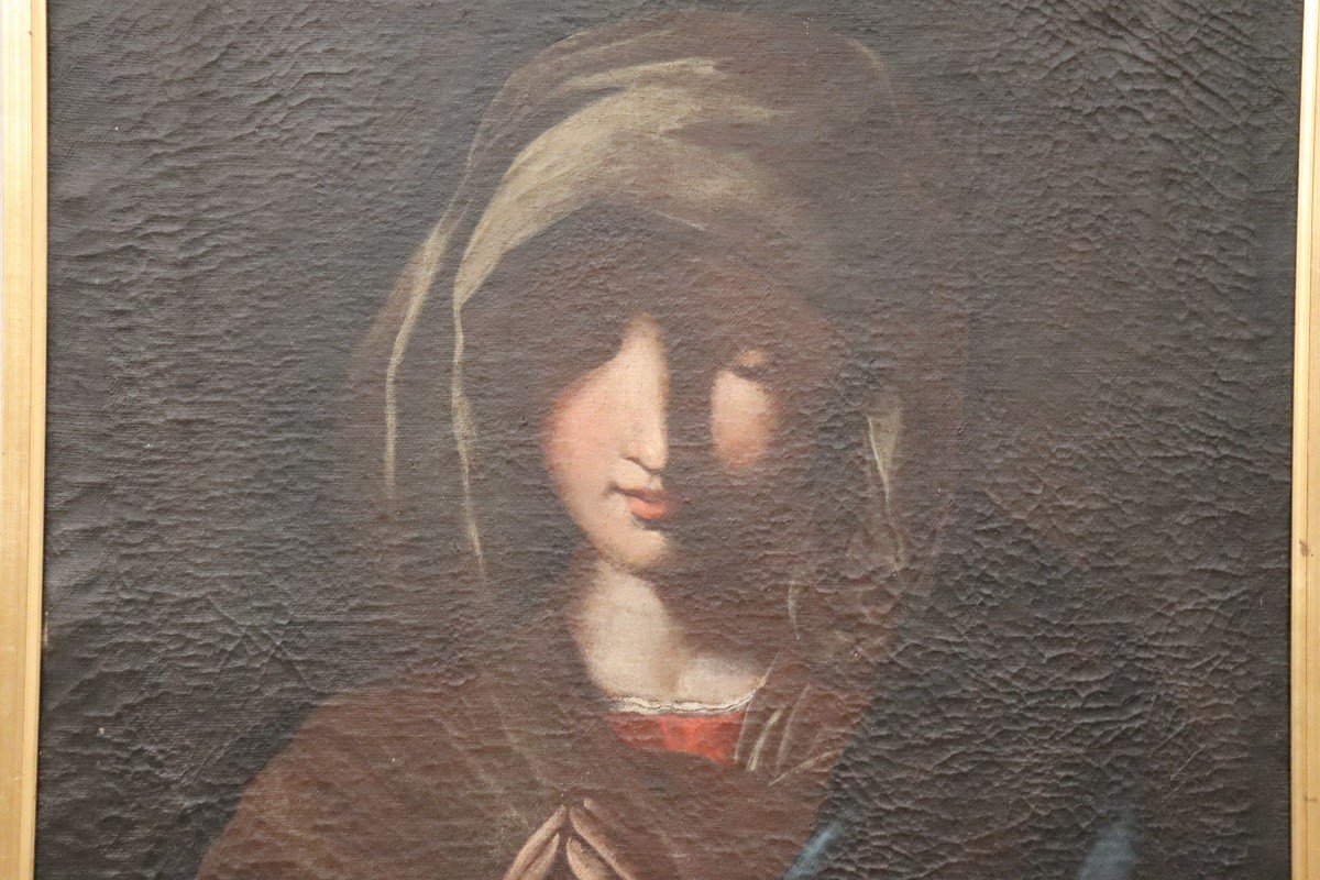 Artista di scuola italiana, Madonna in preghiera, Olio su tela-photo-3