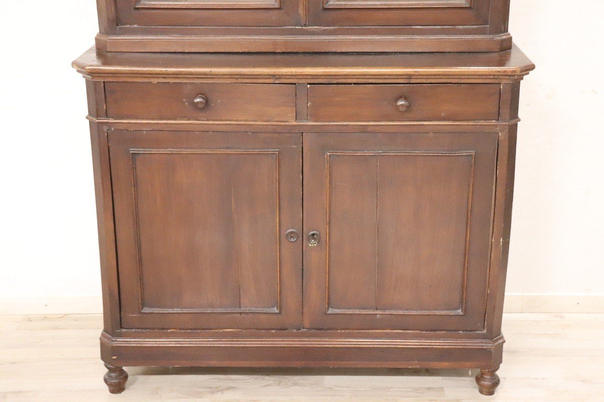 Credenza impiallacciata in noce, XIX secolo-photo-2