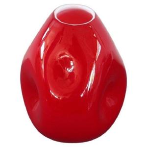 Vaso rosso vintage in vetro artistico di Murano, Italia, anni '70