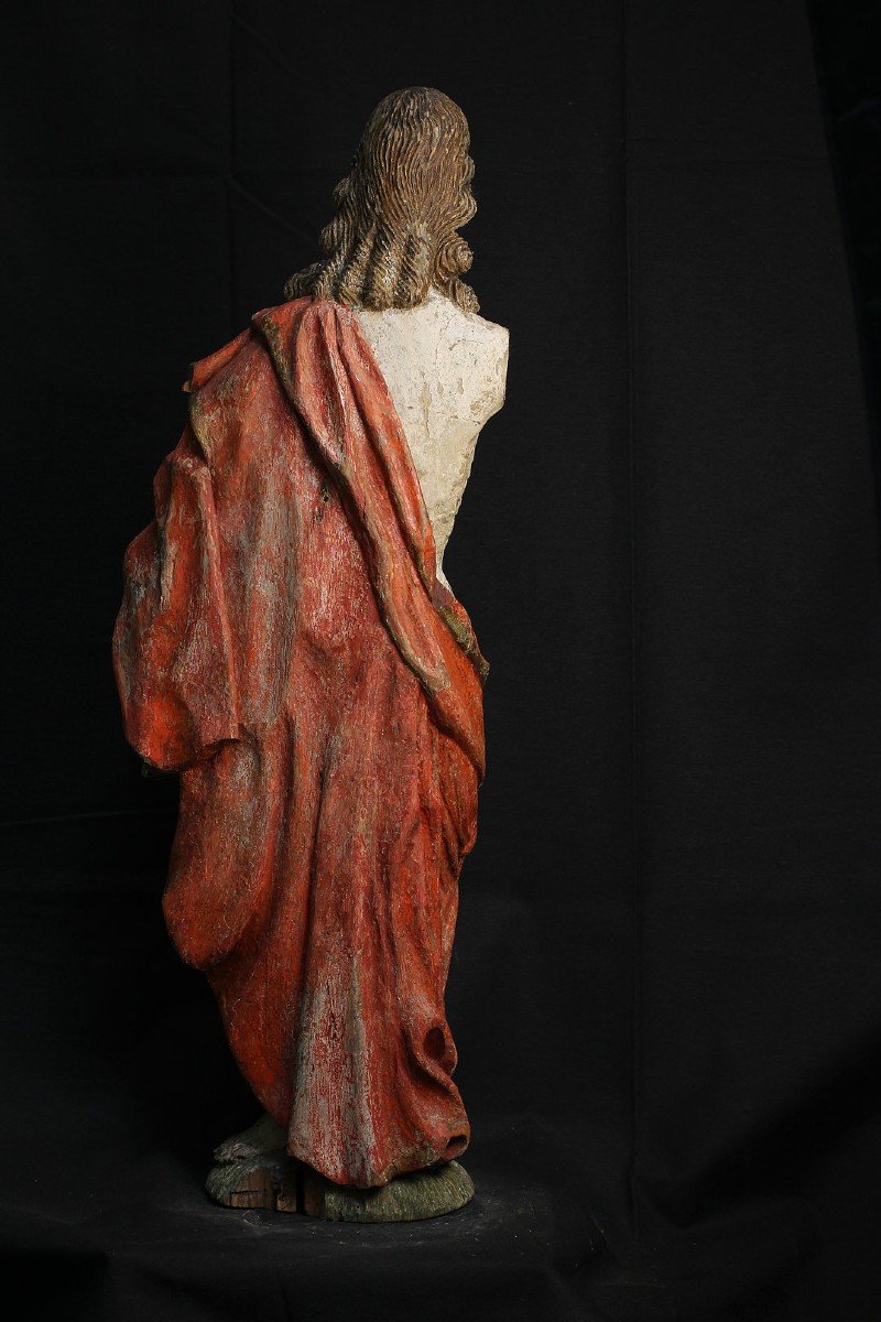 Scultura in legno policromo Cristo Risorto XVI secolo-photo-2