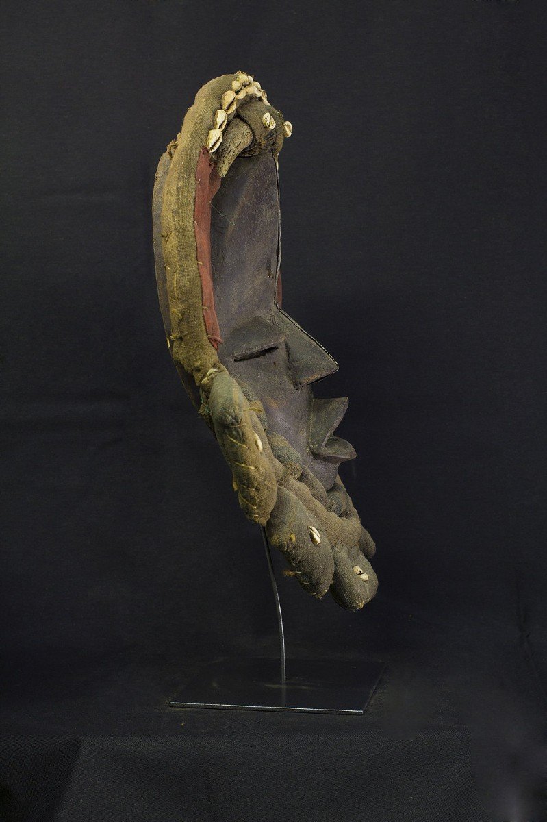Maschera africana della tribù Dan, certificato di datazione del legno-photo-2