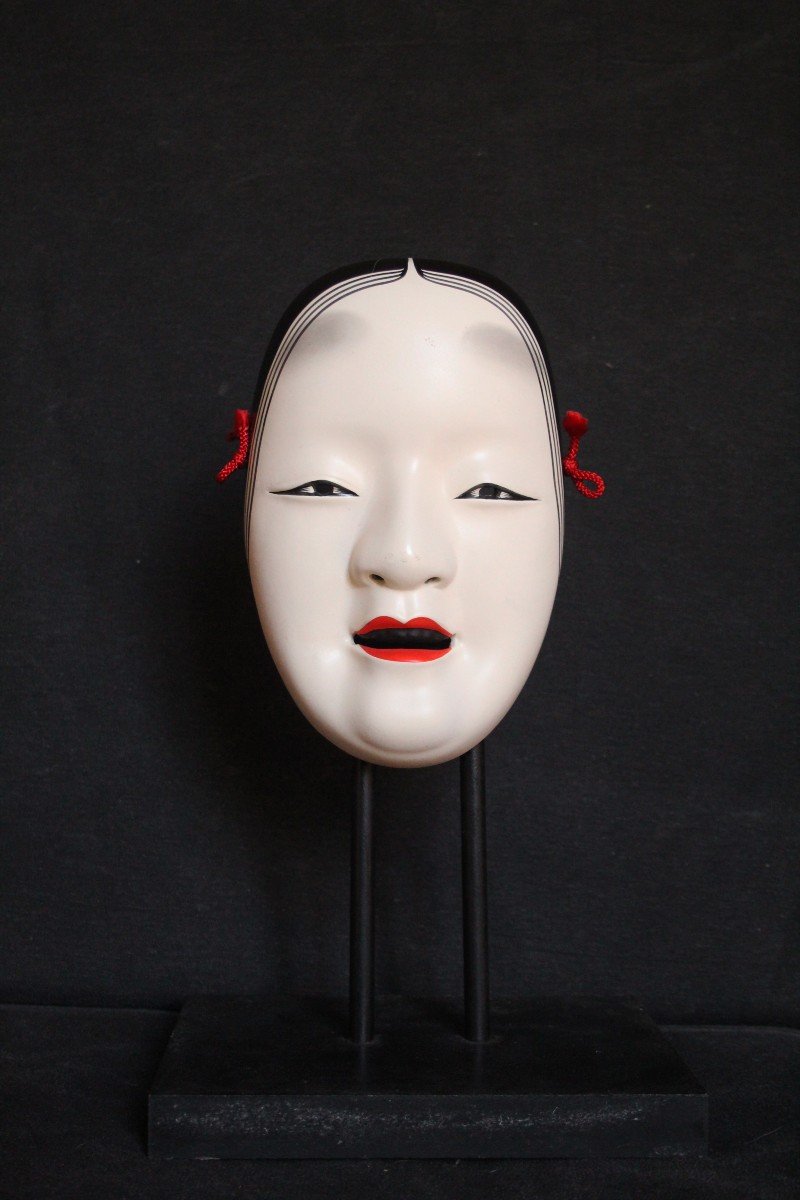 Maschera  giapponese Koomote Noh vintage in ceramica -photo-2