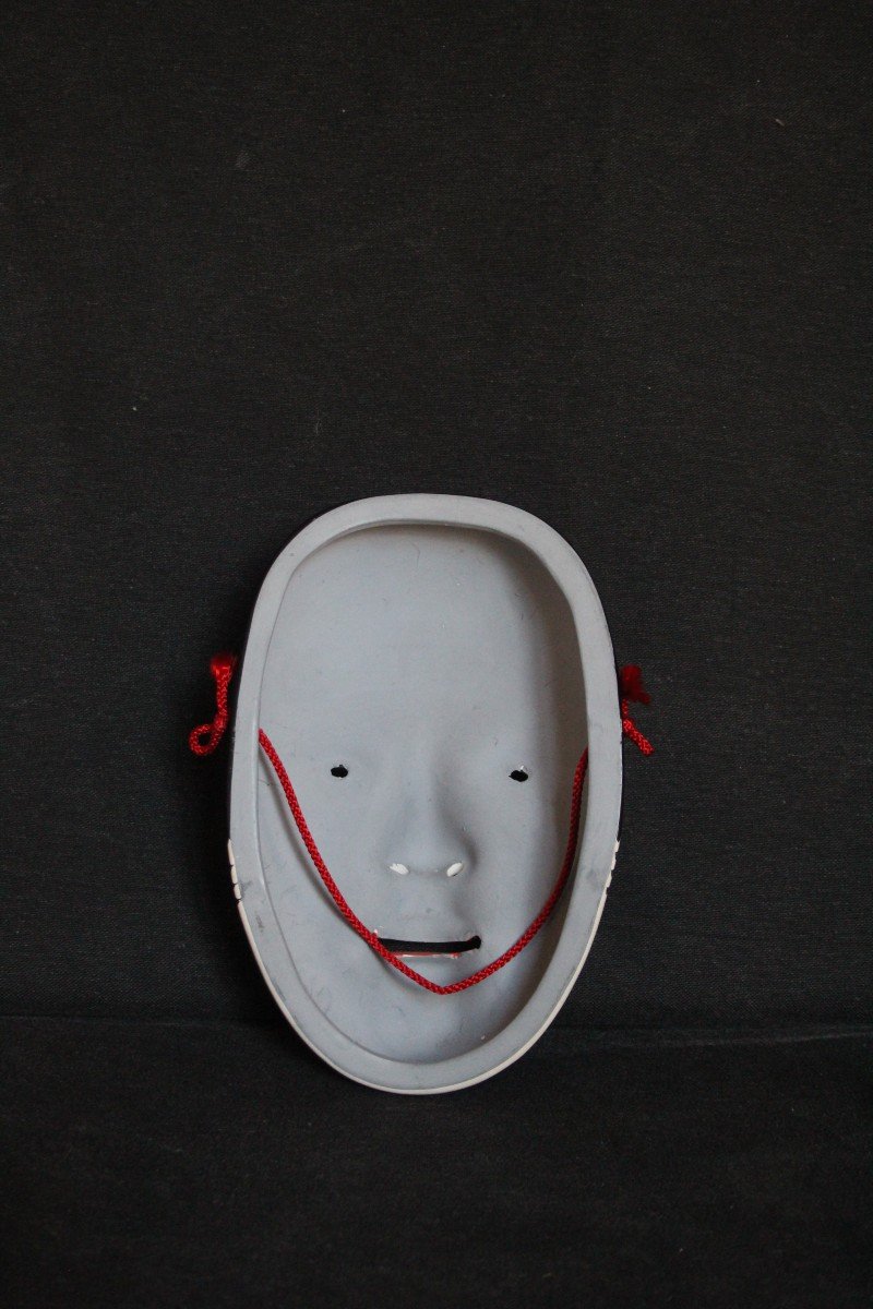 Maschera  giapponese Koomote Noh vintage in ceramica -photo-1