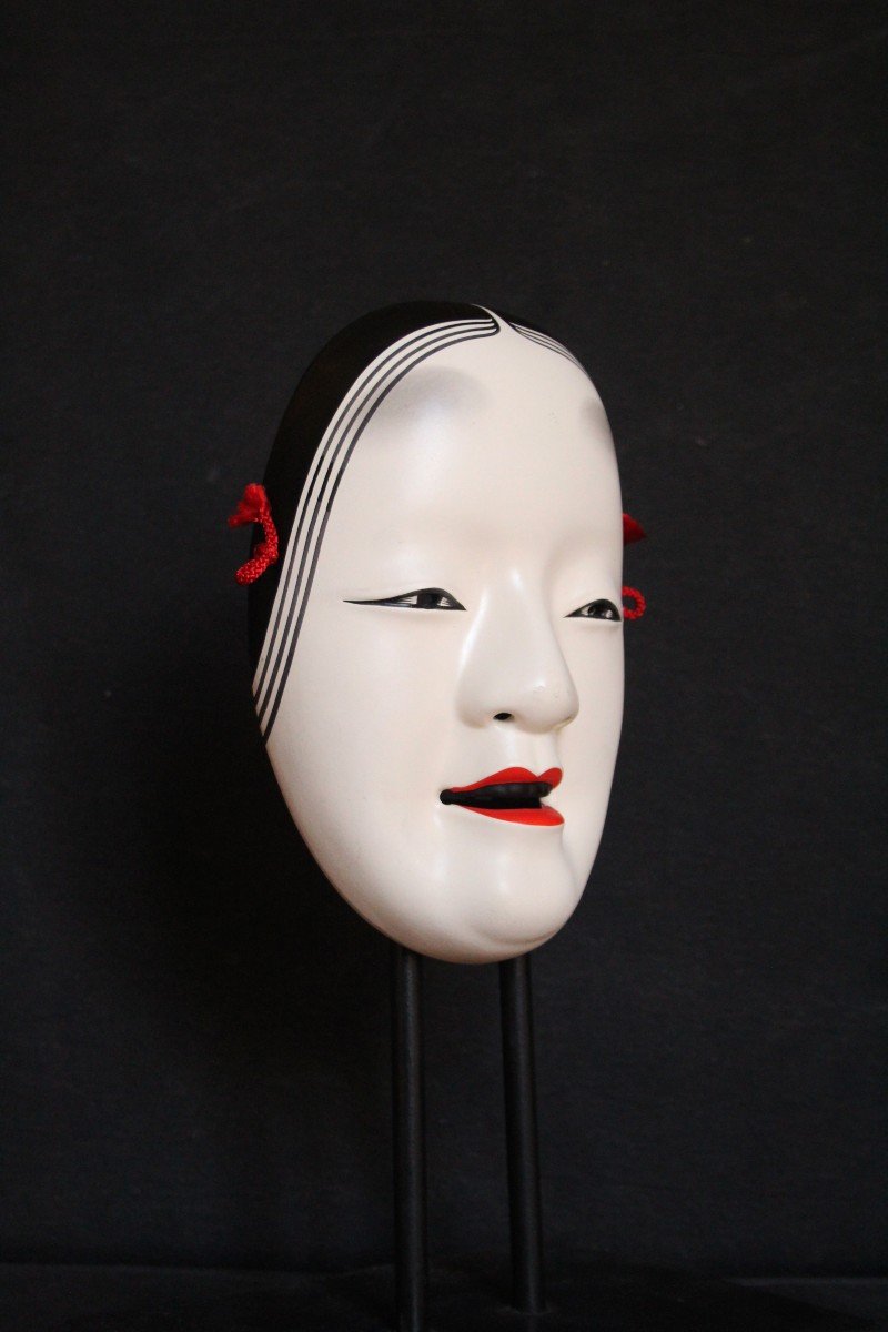 Maschera  giapponese Koomote Noh vintage in ceramica 