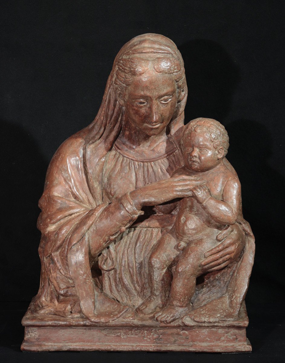 Scultura in terracotta, Madonna con Bambino, Firenze, '500-photo-2