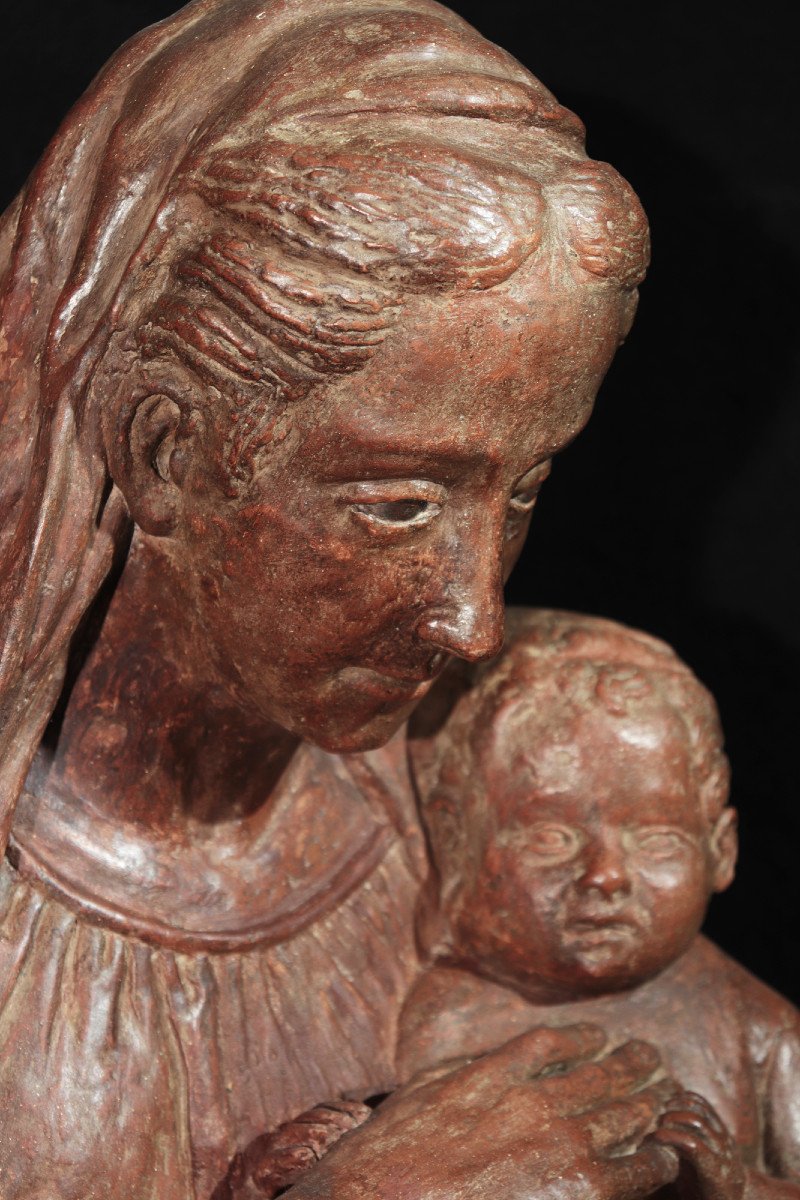 Scultura in terracotta, Madonna con Bambino, Firenze, '500-photo-3